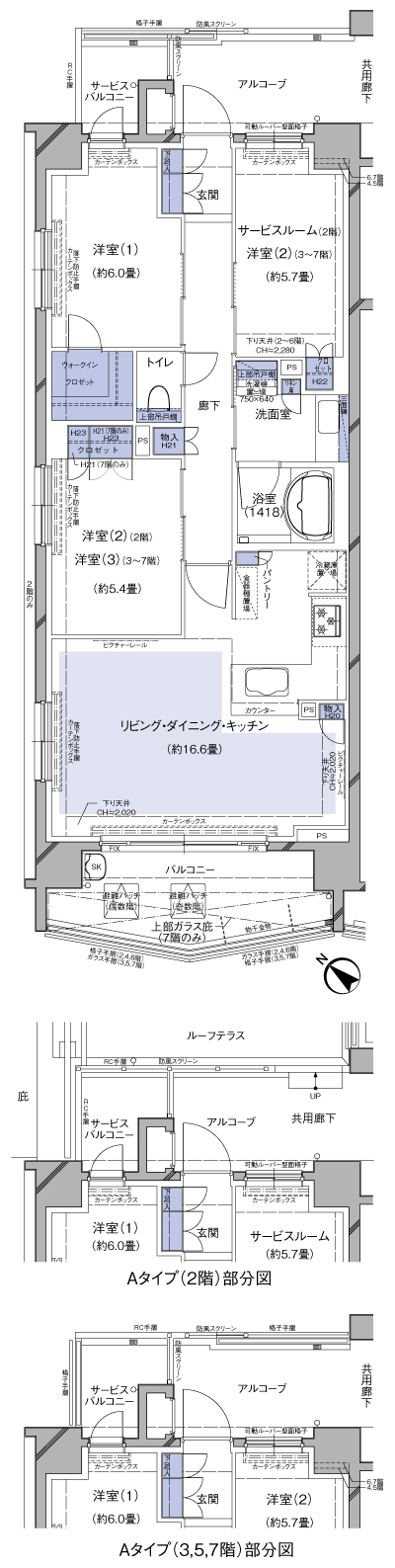 Floor: 2LDK + S + WIC (2F) / 3LDK+WIC(3F ~ 7F), the occupied area: 77.22 sq m, price: 33 million yen, currently on sale
