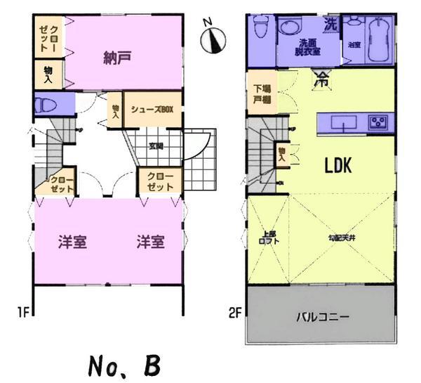 Floor plan. (B), Price 33,800,000 yen, 2LDK, Land area 98 sq m , Building area 89.98 sq m