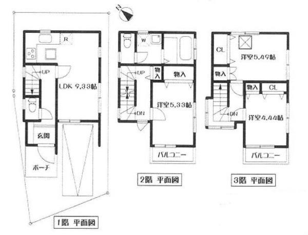 Floor plan. 22,800,000 yen, 3LDK, Land area 55.38 sq m , Building area 72.5 sq m