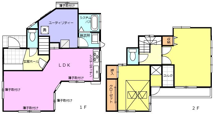 Floor plan. 36,800,000 yen, 2LDK, Land area 132.23 sq m , Building area 91.7 sq m   ※ If the drawings and the present situation is different, We will was a priority present situation. 