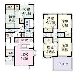 Floor plan. 23.8 million yen, 6LDK, Land area 129.84 sq m , Building area 105.78 sq m floor plan