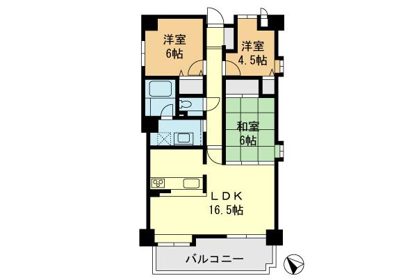 Floor plan. 3LDK, Price 19,800,000 yen, Occupied area 81.13 sq m , Balcony area 10.87 sq m