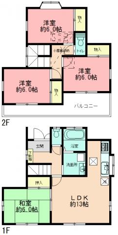 Floor plan. 25,900,000 yen, 4LDK, Land area 100 sq m , Building area 89.1 sq m
