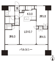Floor: 3LDK + WIC + SIC + P, the occupied area: 66.22 sq m