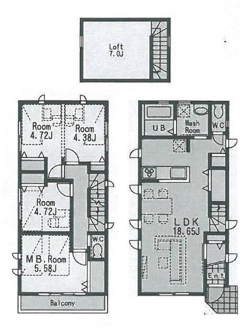 Floor plan. (A Building), Price 35,800,000 yen, 4LDK, Land area 78.5 sq m , Building area 92.64 sq m