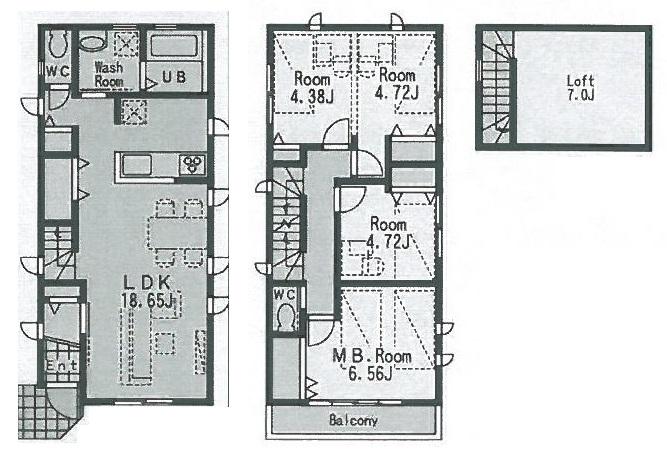 Floor plan. (C Building), Price 35,800,000 yen, 4LDK, Land area 78.13 sq m , Building area 92.64 sq m