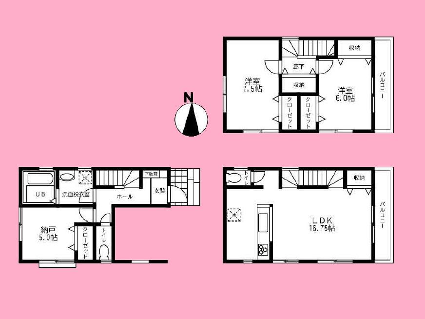 Floor plan. (1 Building), Price 29,300,000 yen, 2LDK+S, Land area 66.32 sq m , Building area 101.84 sq m