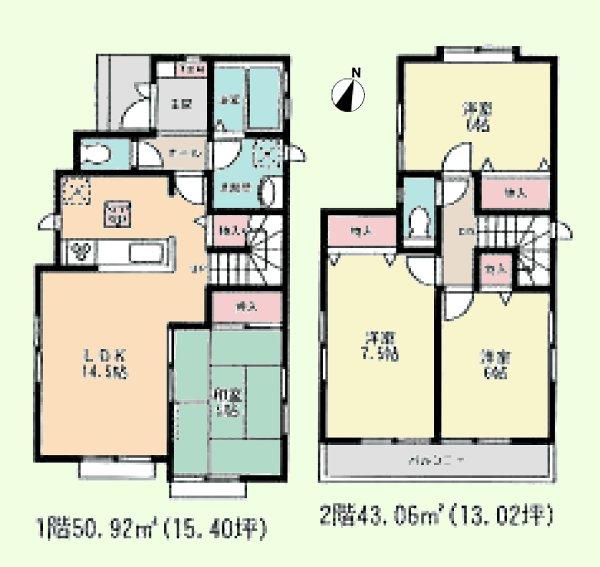 Floor plan. 28.8 million yen, 4LDK, Land area 102.09 sq m , Building area 93.98 sq m
