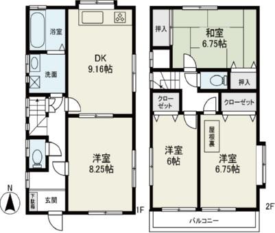 Floor plan. 24,800,000 yen, 4DK, Land area 160.96 sq m , Building area 89.16 sq m attic storage, There are equivalent to about 11 tatami mats. 