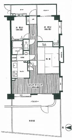 Floor plan. 3LDK, Price 16.8 million yen, Occupied area 62.76 sq m , Balcony area 11.95 sq m floor plan
