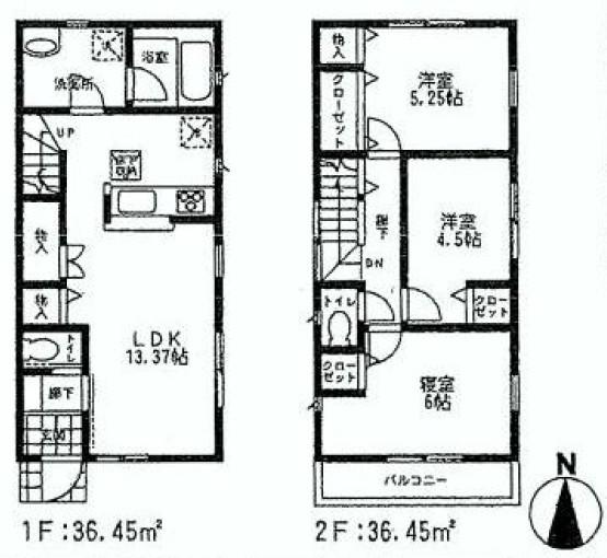 Floor plan. (Imazato 2 Building), Price 21,800,000 yen, 3LDK, Land area 80.5 sq m , Building area 72.9 sq m