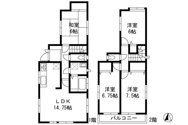 Floor plan. 27,800,000 yen, 4LDK, Land area 100.01 sq m , Building area 94.39 sq m