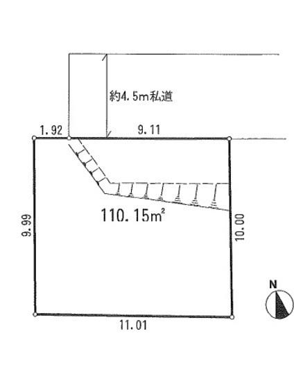 Compartment figure. Land price 23.8 million yen, Land area 110.15 sq m compartment view