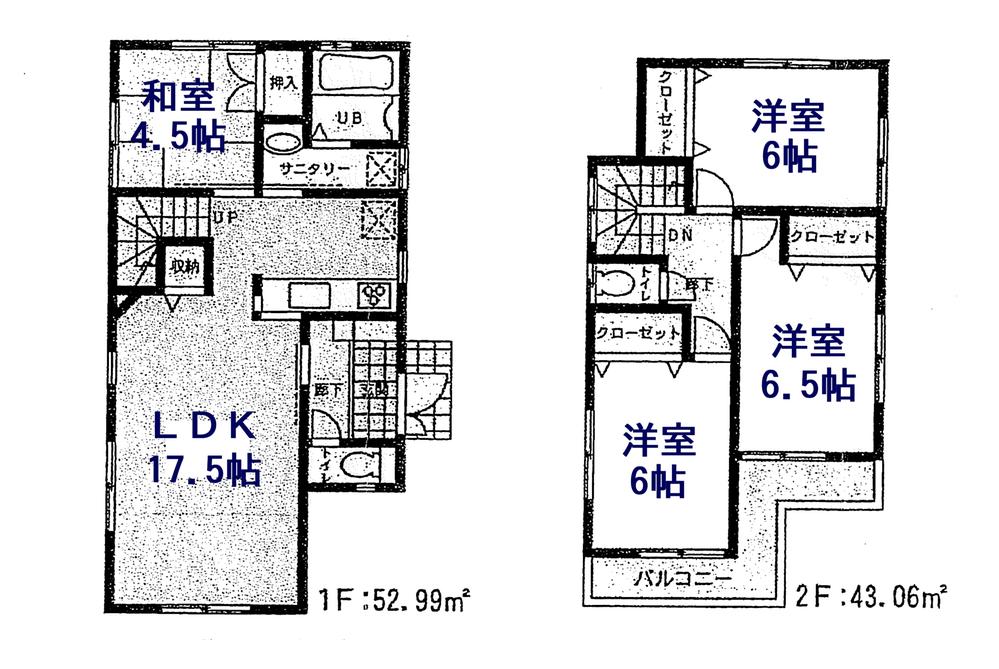 Floor plan. (Building 2), Price 31,800,000 yen, 4LDK, Land area 100.22 sq m , Building area 96.05 sq m