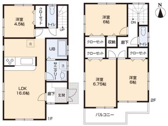 Floor plan. 31,800,000 yen, 4LDK, Land area 100.23 sq m , Building area 95.63 sq m floor plan