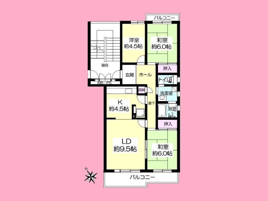 Floor plan. 3LDK, Price 15.3 million yen, Occupied area 73.92 sq m , Balcony area 10.47 sq m