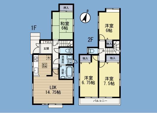 Floor plan. 27,800,000 yen, 4LDK, Land area 100.04 sq m , Building area 94.39 sq m