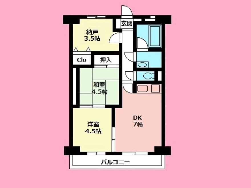 Floor plan. 2DK + S (storeroom), Price 8.5 million yen, Occupied area 51.79 sq m , Balcony area 5.29 sq m