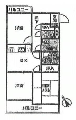 Floor plan. 3DK, Price 14.8 million yen, Occupied area 50.33 sq m , Balcony area 7.84 sq m