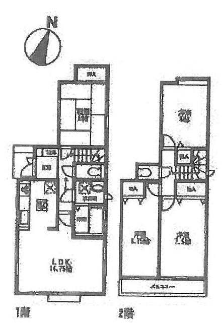 Floor plan. (Building 2), Price 27,800,000 yen, 4LDK, Land area 100.01 sq m , Building area 94.39 sq m