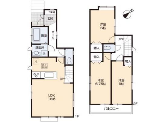 Floor plan. 28,300,000 yen, 3LDK, Land area 94.4 sq m , Building area 82.38 sq m floor plan