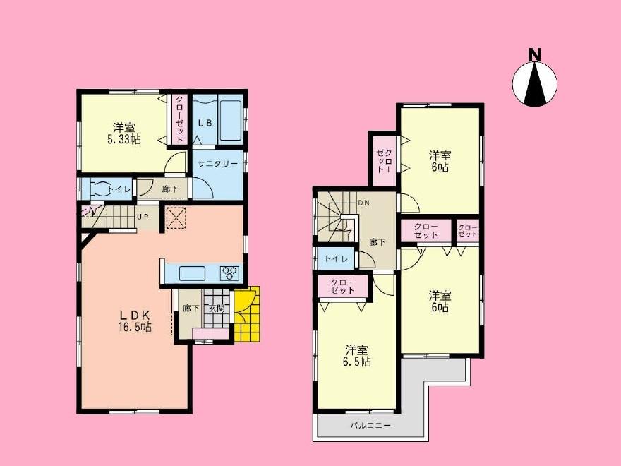 Floor plan. 33,800,000 yen, 4LDK, Land area 100.56 sq m , Building area 96.05 sq m