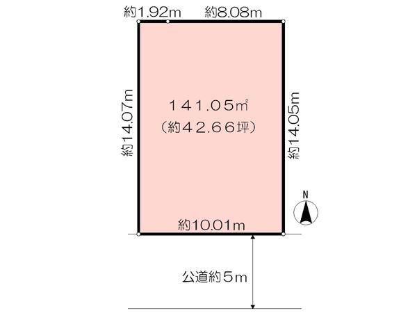 Compartment figure. Land price 35,800,000 yen, Land area 141.05 sq m