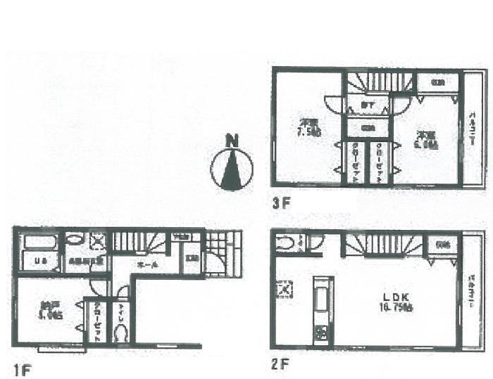 Floor plan. (1 Building), Price 29,300,000 yen, 2LDK+S, Land area 66.32 sq m , Building area 101.84 sq m