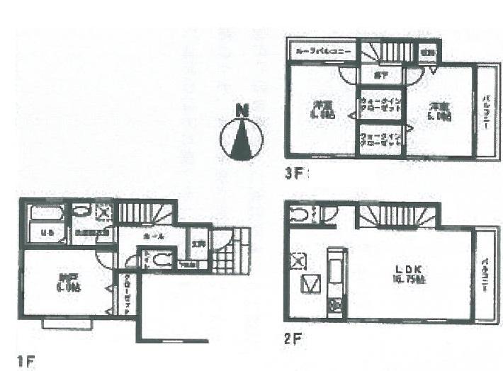 Floor plan. (Building 2), Price 29,800,000 yen, 2LDK+S, Land area 64.22 sq m , Building area 98.12 sq m