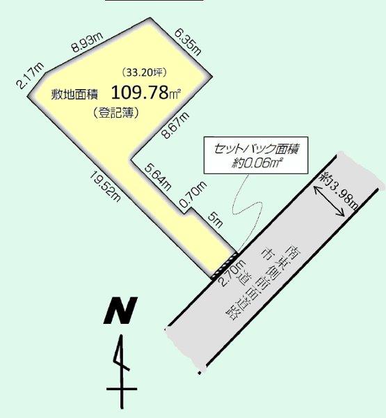 Compartment figure. Land price 16.8 million yen, Land area 109.78 sq m