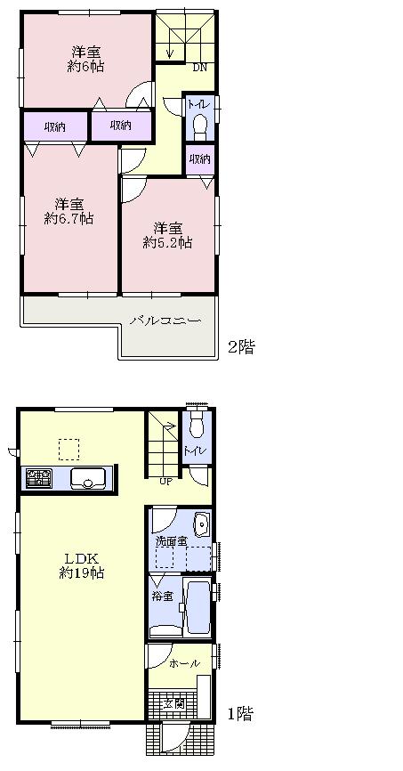 Floor plan. 36.5 million yen, 3LDK, Land area 114.19 sq m , Building area 89.43 sq m