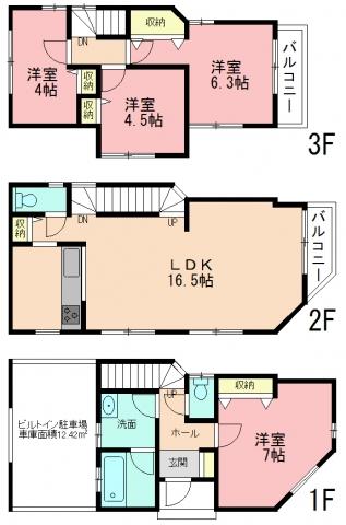 Floor plan. 30.5 million yen, 4LDK, Land area 63.7 sq m , Building area 109.61 sq m