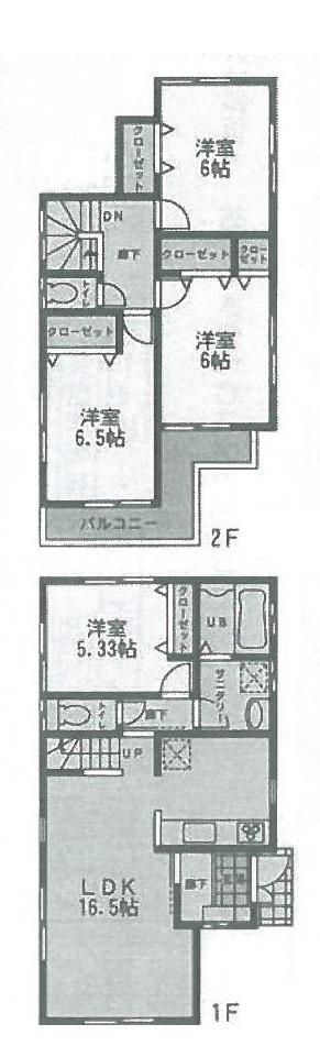 Floor plan. (1 Building), Price 31,800,000 yen, 4LDK, Land area 100.22 sq m , Building area 96.05 sq m