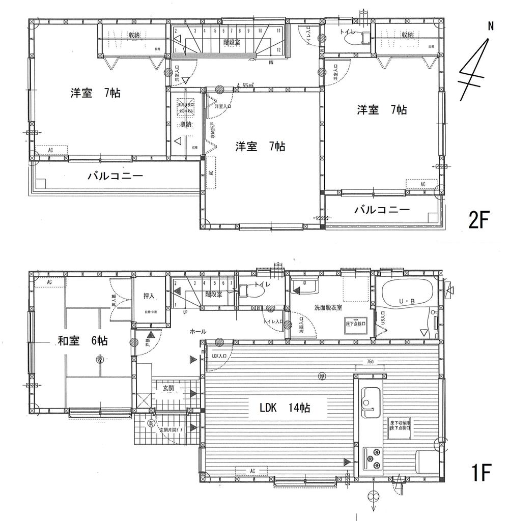 Floor plan. (1 Building), Price 37,800,000 yen, 4LDK, Land area 100 sq m , Building area 99.78 sq m