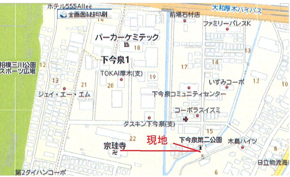 Local guide map. It is a quiet residential area.