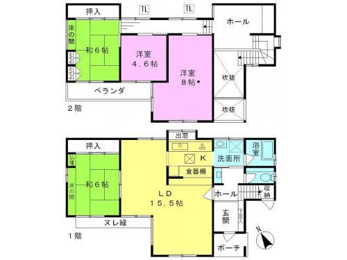Floor plan. 33 million yen, 4LDK, Land area 162.63 sq m , Building area 118.41 sq m