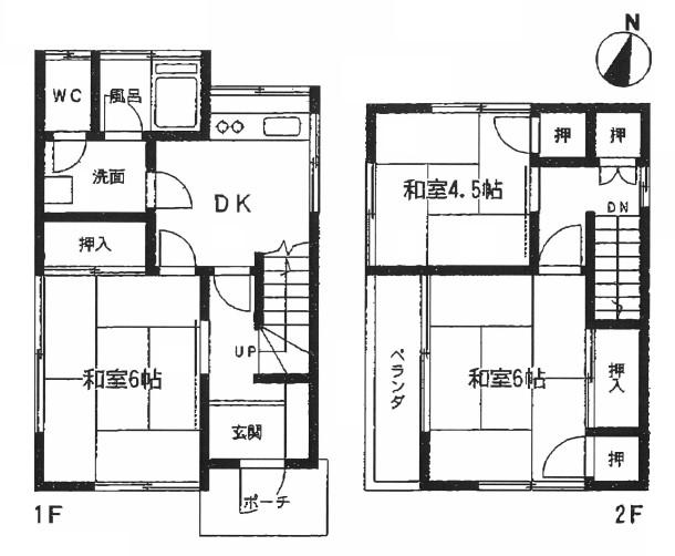 Floor plan. 13.5 million yen, 3DK, Land area 74.46 sq m , Building area 56.3 sq m