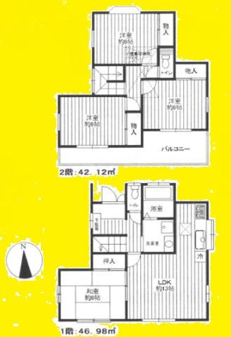 Floor plan. 25,900,000 yen, 4LDK, Land area 100 sq m , Building area 89.1 sq m