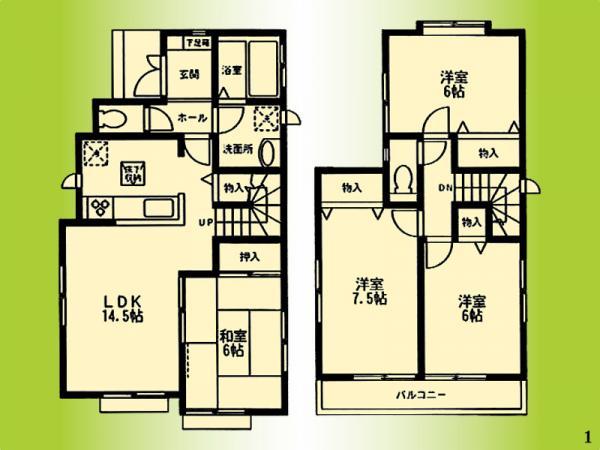 Floor plan. 30,800,000 yen, 4LDK, Land area 102.09 sq m , Building area 93.98 sq m