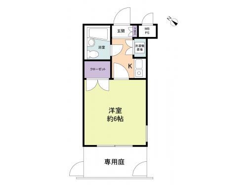 Floor plan. 1K, Price 3.1 million yen, Footprint 16.8 sq m