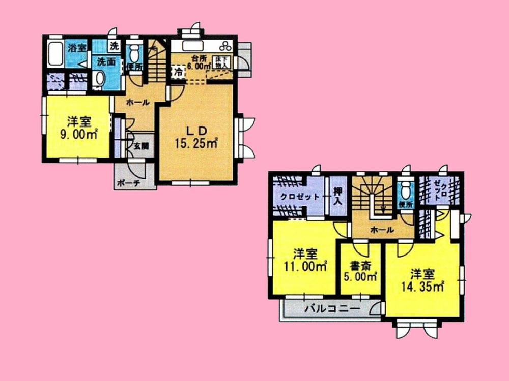 Floor plan. 28.8 million yen, 3LDK + S (storeroom), Land area 123.69 sq m , Building area 102.3 sq m
