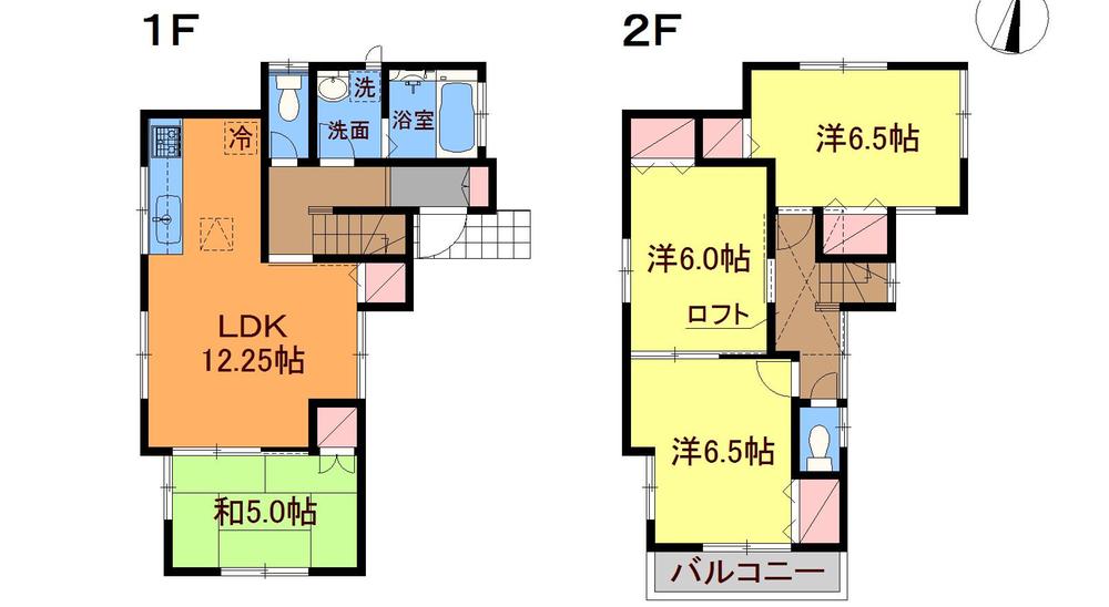 Floor plan. 30,800,000 yen, 4LDK, Land area 107.88 sq m , Building area 84.42 sq m 4LDK + with loft