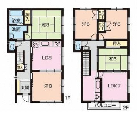 Floor plan. 29,800,000 yen, 6DK, Land area 164.86 sq m , Building area 127.1 sq m