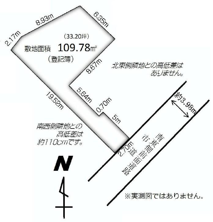 Compartment figure. Land price 16.8 million yen, Land area 109.78 sq m