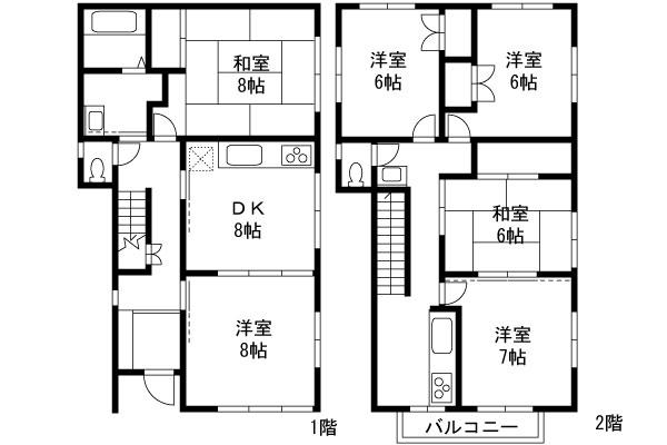 Floor plan. 29,800,000 yen, 6DKK, Land area 164.86 sq m , Building area 127.1 sq m