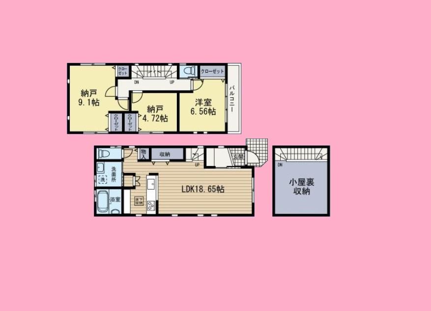 Floor plan. (A Building), Price 35,800,000 yen, 3LDK, Land area 78.5 sq m , Building area 92.64 sq m