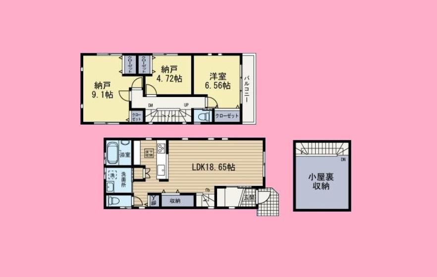 Floor plan. (C Building), Price 35,800,000 yen, 3LDK, Land area 78.13 sq m , Building area 92.64 sq m