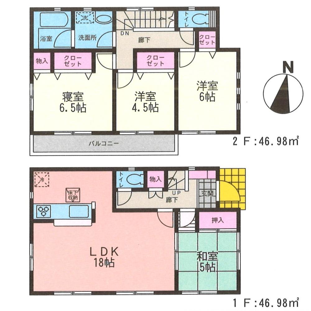 Floor plan. 27,800,000 yen, 4LDK, Land area 120.43 sq m , Building area 93.96 sq m