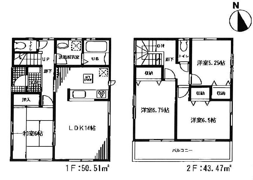 Floor plan. 44,800,000 yen, 4LDK, Land area 117.85 sq m , Building area 93.98 sq m 1 Building Floor Plan