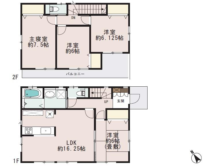 Floor plan. (3 Building), Price 39,900,000 yen, 4LDK, Land area 110.47 sq m , Building area 99.15 sq m